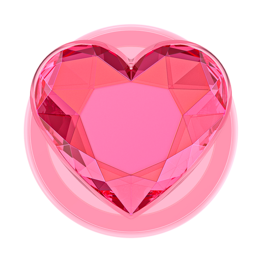 Crystal Heart Neon Pink — MagSafe PopGrip - US 22391