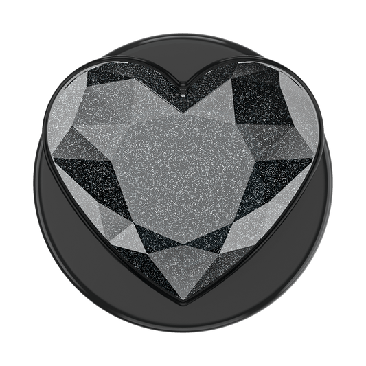 Crystal Heart Black Glitter —  MagSafe PopGrip - US 42322