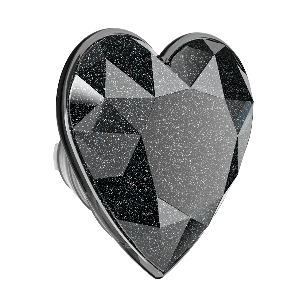 Crystal Heart Black Glitter —  MagSafe PopGrip - US 24872