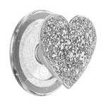 Confetti Heart Silver Sizzle — MagSafe PopGrip - US 37153